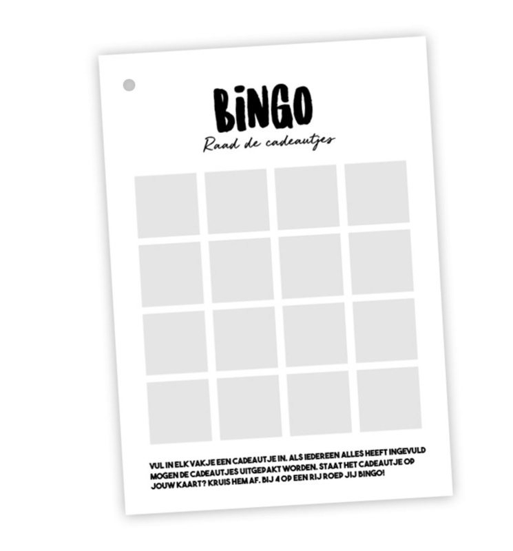 Babyshower bingo, invulboek