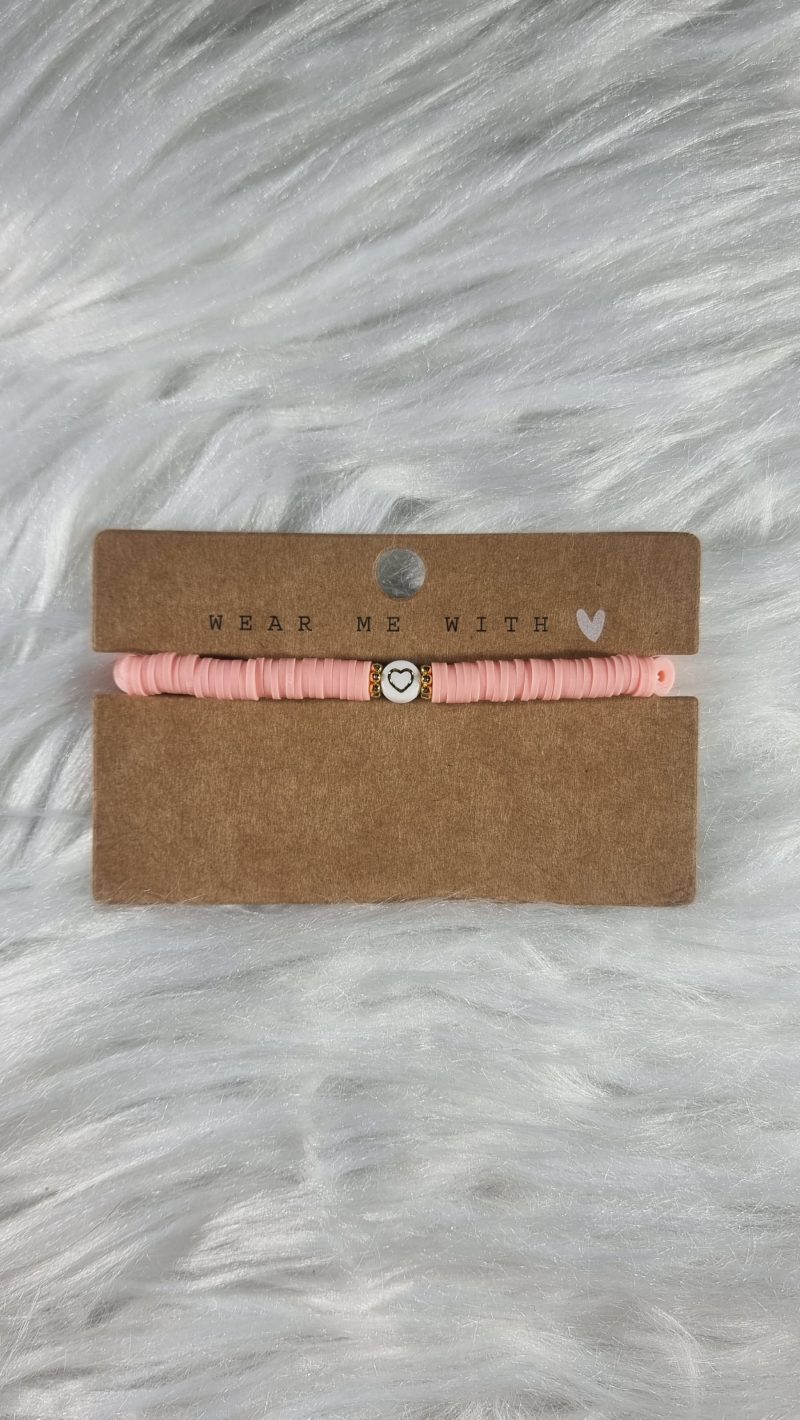Katsuki armband hart roze elastisch