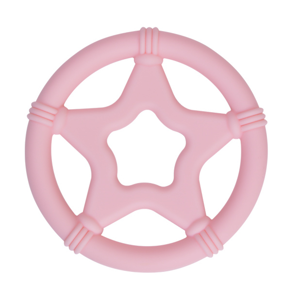 Bijtring Twinkle star Perzik roze
